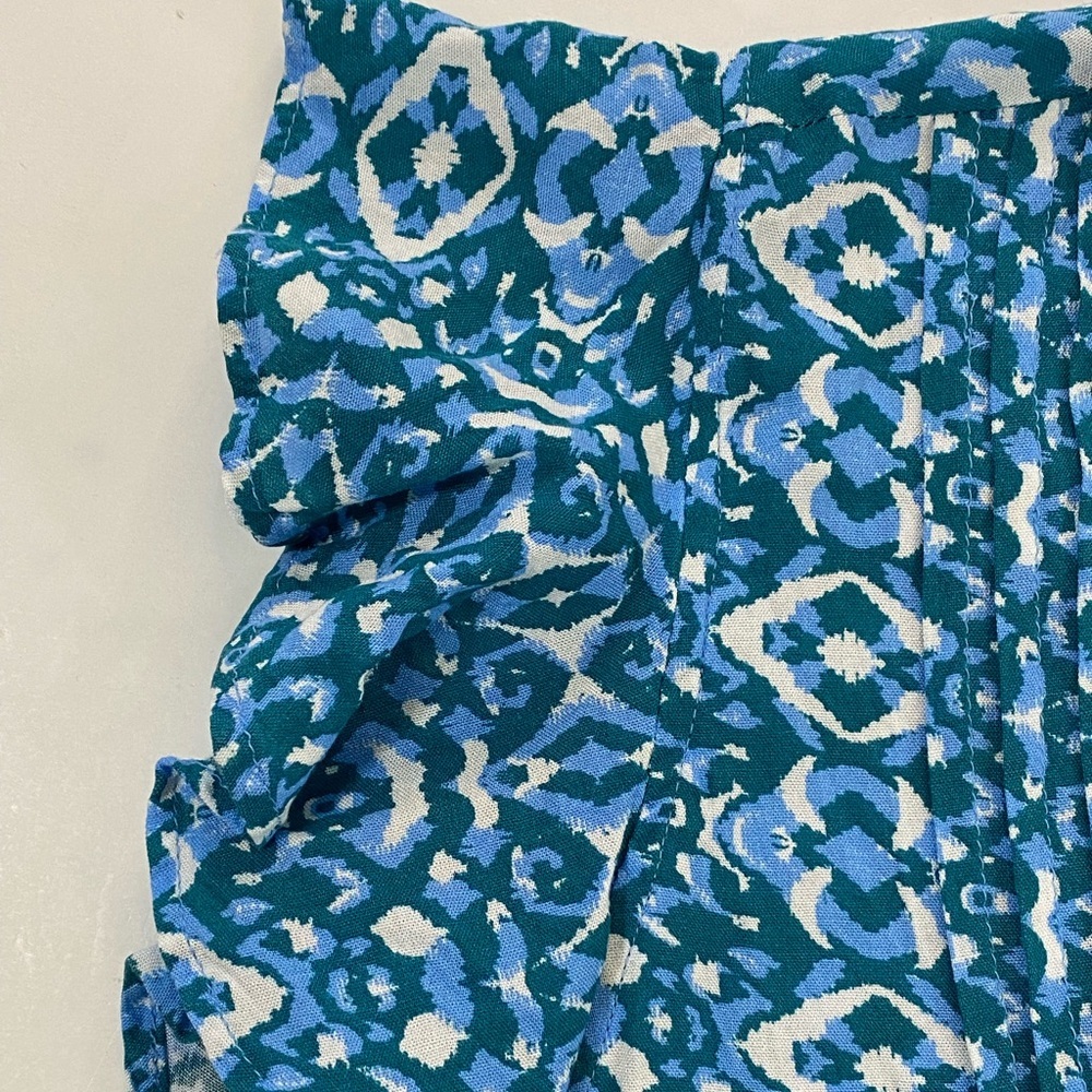 Goa Beachwear (Japna) Lightweight Tunic Beachy Print Fringe Neckline Size M - Picture 5 of 8